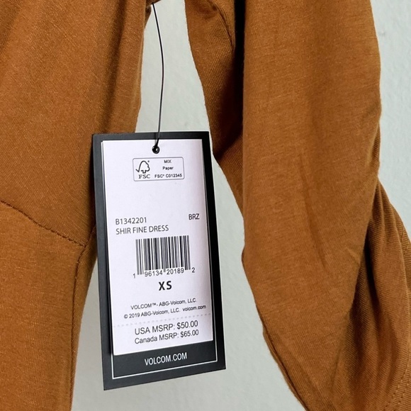 NWT Volcom Shir Fine Ruched Bodycon Mini Dress - Picture 9 of 9